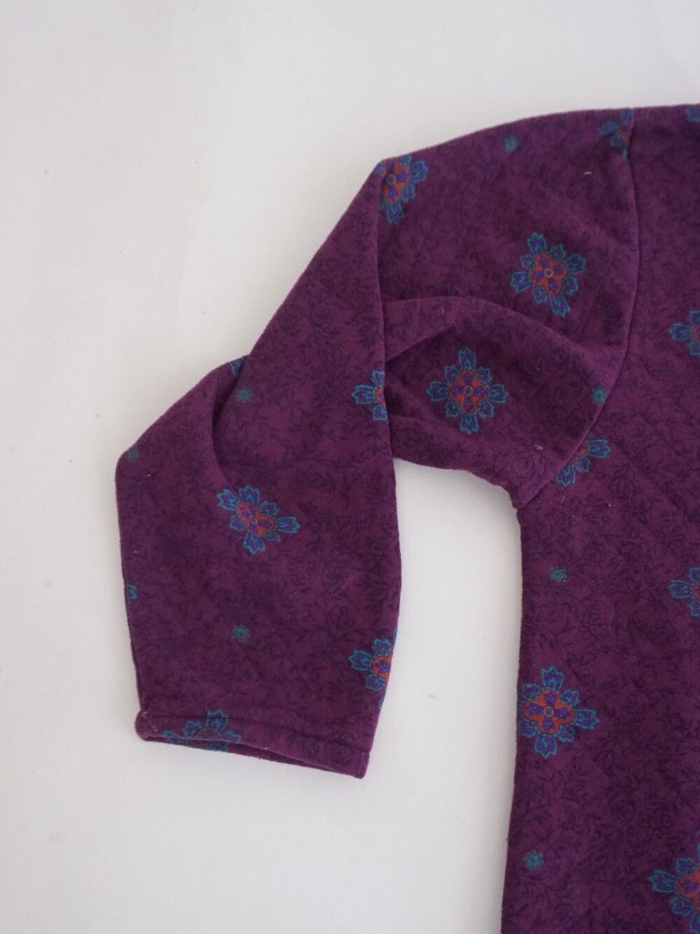 Vintage Gitano Purple Floral Geometric Grunge Academic Collared Polo Shirt S - Picture 7 of 9